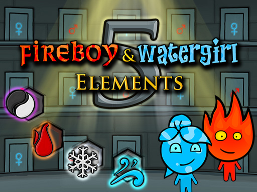 Fireboy and Watergirl: Elements Adventure game cover art on Dino Game Hub platform